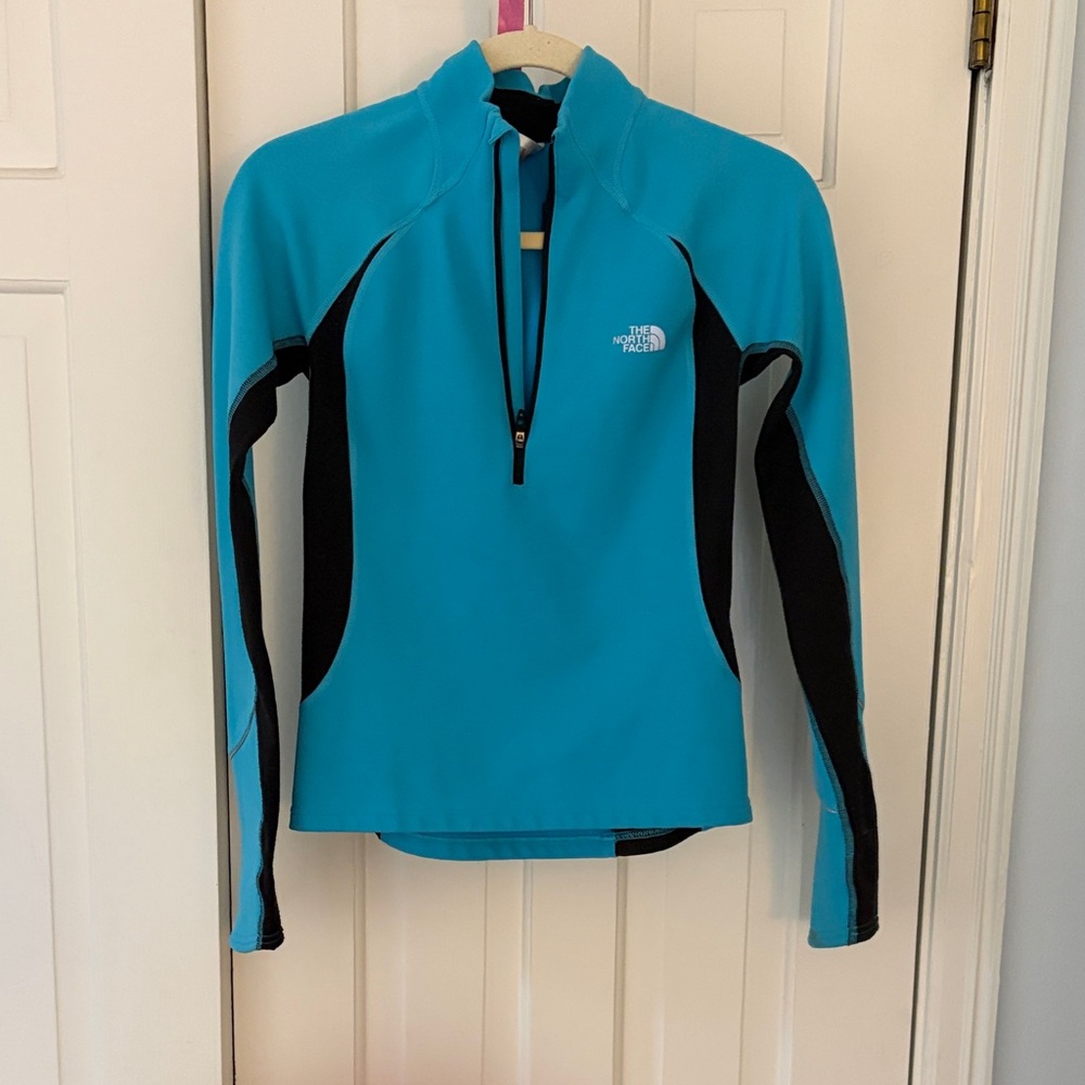 The North Face Blue and Black Fleece Pullover